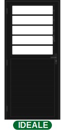 PORTA DE GIRO LAMBRIL BASCULANTE 5 VIDROS - BLACK