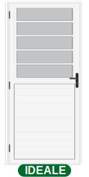 PORTA DE GIRO LAMBRIL MISTA 5 VIDROS - BRANCO