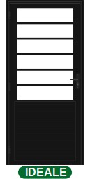 PORTA DE GIRO LAMBRIL TRAVESSA 6 VIDROS - BLACK