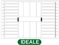 VENEZIANA 4 FOLHAS C/GRADE S/VIDRO - BRANCO