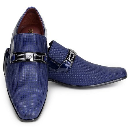 Sapato Esporte Fino Masculino Azul Verniz 0556 - Souza Calçados, os  melhores calçados em couro legítimo para você.
