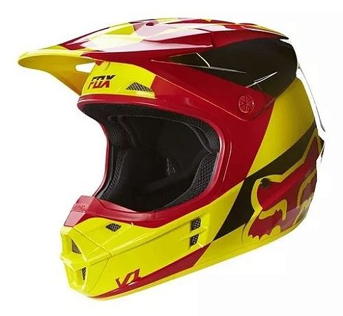 Capacete Para Quadri FOX V1 Race - Amarelo