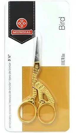 Tesoura para Bordar Pássaro Dourado M428 - Mundial