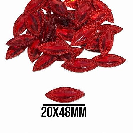 CHATON ACRILICO 20X48MM HBZK 2403 VERMELHO 100PCS