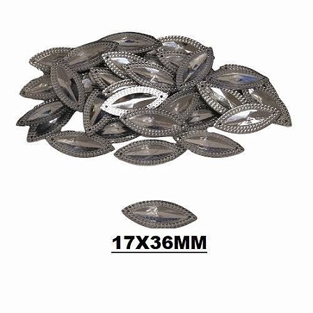 CHATON ACRILICO 17X36MM HBZK 2402 PRATA 200PCS