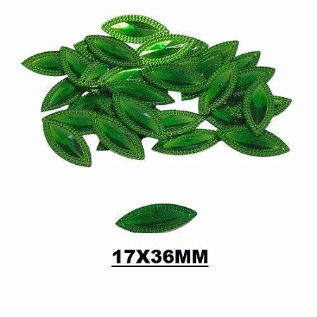 CHATON ACRILICO 17X36MM HBZK 2402 VERDE BANDEIRA 200PCS