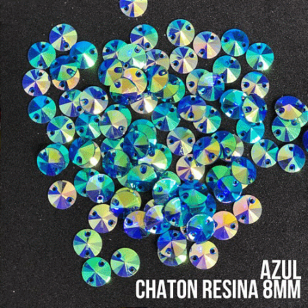CHATON RESINA 8MM HBFM 2402 AZUL AB 2000PCS
