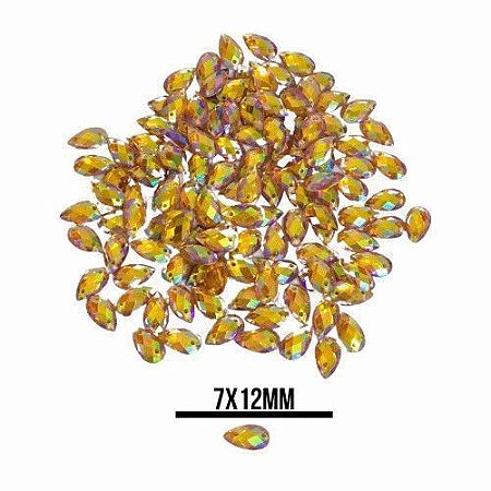 CHATON RESINA 7X12MM HBFM 2406 DOURADO APROX. 55G