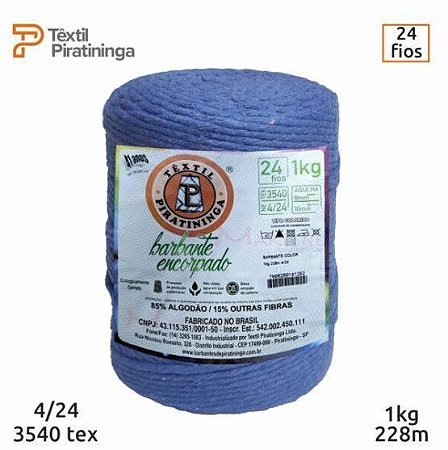 BARBANTE ENCORPADO 24 FIOS COR AZUL ROYAL 1KG