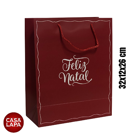 SACOLA DE PAPEL COM HOT STAMPING PALAVRAS (VERMELHO) 90821-001