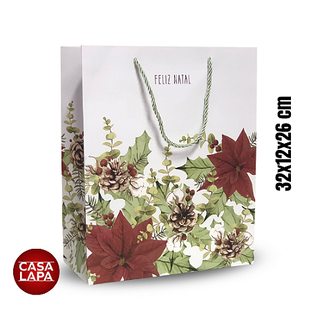 SACOLA DE PAPEL PINHA (VERMELHO VERDE) 90806-001