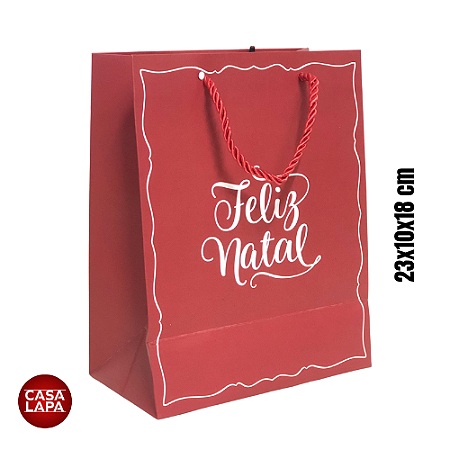SACOLA DE PAPEL COM HOT STAMP PALAVRAS (VERMELHO) 90759-001