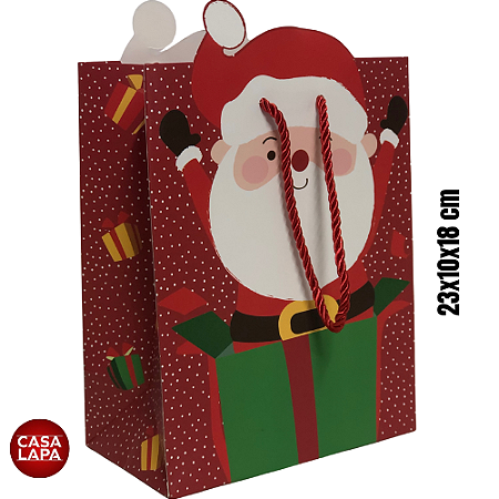 SACOLA DE PAPEL NOEL (VERMELHO VERDE) 90736-001