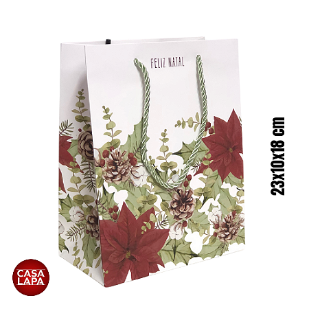 SACOLA DE PAPEL PINHA (VERMELHO VERDE) 90713-001
