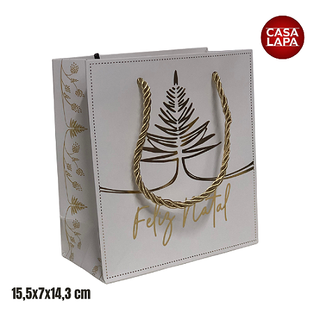 SACOLA DE PAPEL COM HOT STAMPING DOURADO (BRANCO DOURADO) 90690-001