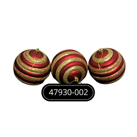 KIT BOLA DECORATA NATALINA 10CM C/3 UNIDADES