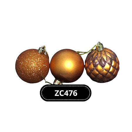 BOLA DE NATAL DIAMANTE 6 CM BRONZE