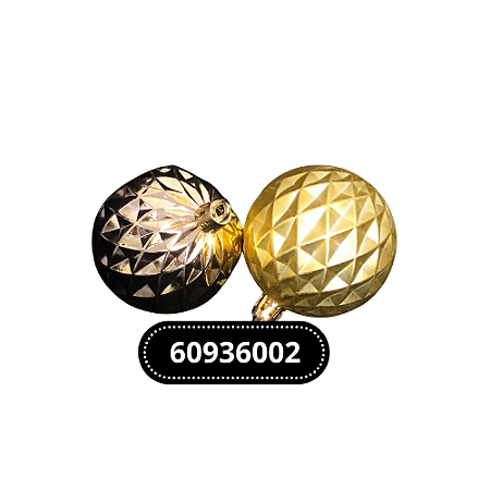 BOLA DECORADA NATAL C/6 UND PVC (DOURADO) 6 CM