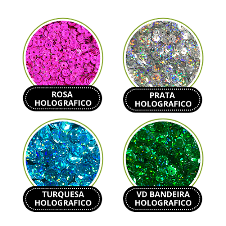 LANTEJOULA Nº08 HOLOGRÁFICA C/1000 UND