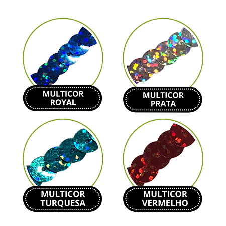 PAETÊ EM METRO TAM 8 MM C/5 METROS HOLOGRÁFICO