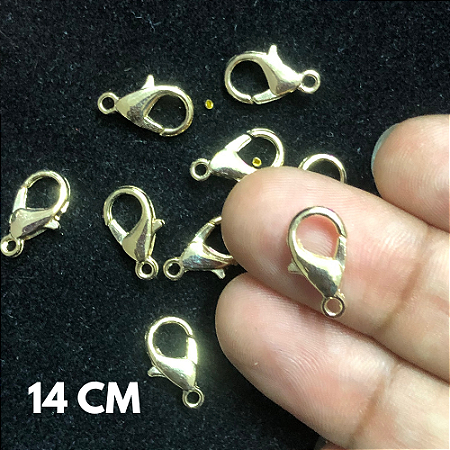 MOSQUETÃO LAGOSTA DOURADO CLARO REF 151432