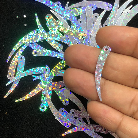 PAETÊ CHIFRE HOLOGRÁFICO 05X32 MM REF 030638 50 GR