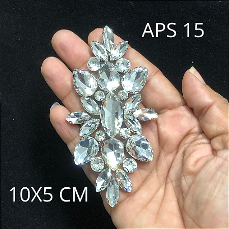 APLIQUE DE STRASS DE VIDRO APS 15 REF 100035