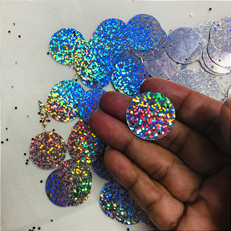 PAETE REDONDO HOLOGRÁFICO 25MM PAE 8 50 GR C/ 4 FUROS