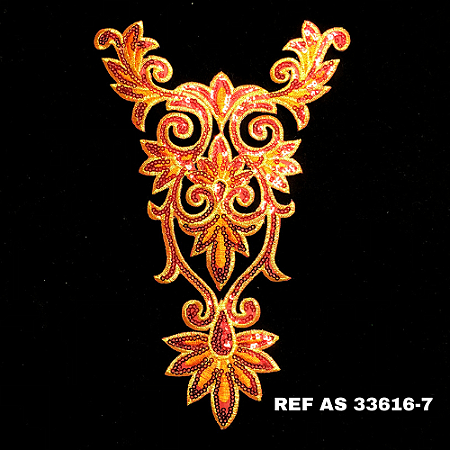 Apliques de paetês 24x14 cm ref AS33616