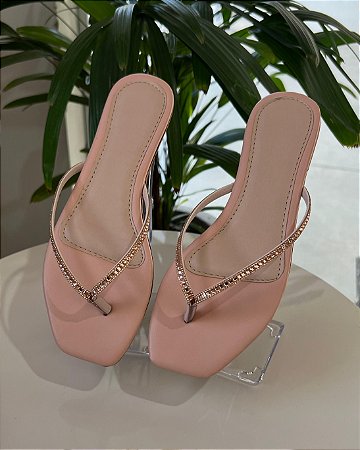 Rasteirinha chinelo feminino strass