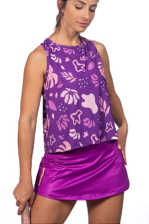 Cropped Malala Roxo Floral