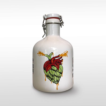 Growler de Cerâmica Lúpulo - Dama Bier - 2 Litros