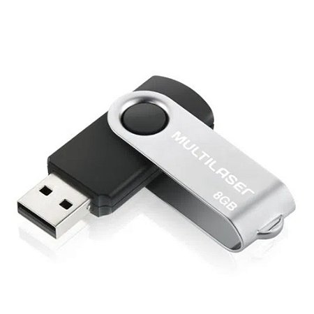 PEN DRIVE MULTILASER 8GB TWIST PD587 PRETO