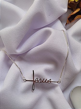 Pulseira Jesus manuscrito em prata 925