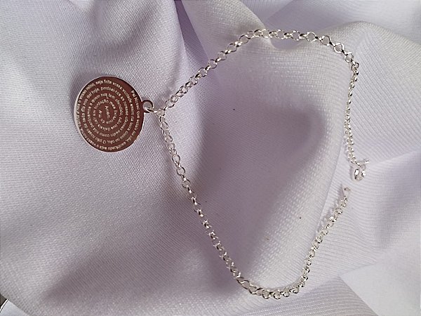 Pulseira oração pai nosso mini em prata 925