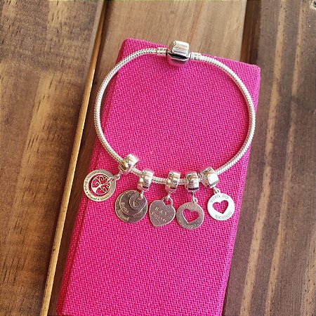 Pulseira de berloque 20cm em prata 925