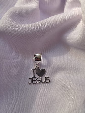 Berloque I love Jesus em prata 925