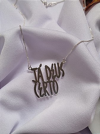 Colar já Deus certo em prata 925