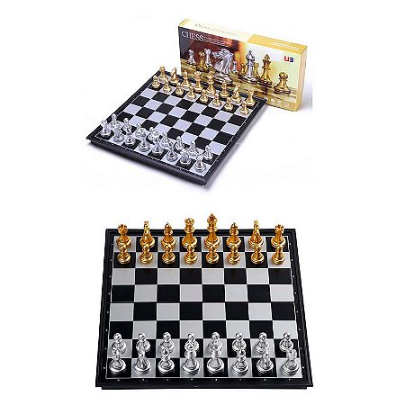 Xadrez Medieval Prata e Ouro 36x36