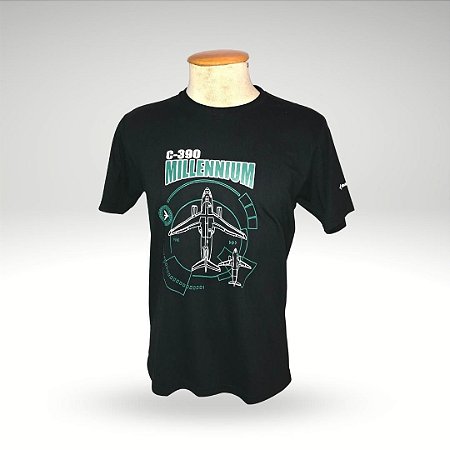 CAMISETA C-390 MILLENNIUM PRETA