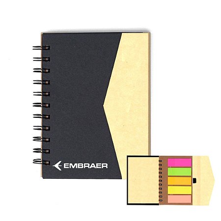 CADERNO ECOLÓGICO COM POST-IT - EMBRAER