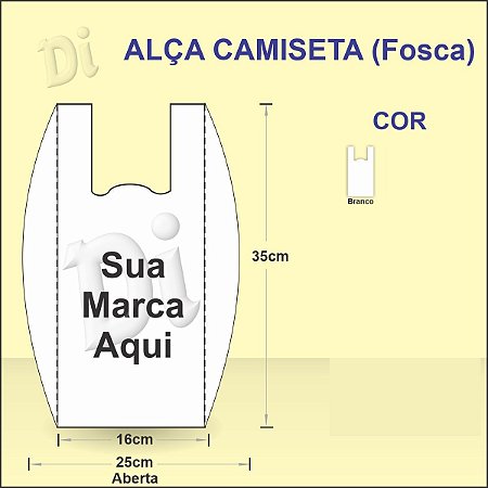 Alça camiseta 25x35x0,04 BRANCO FOSCO