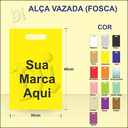 Alça vazada 30x40x0,08  CORES FOSCO