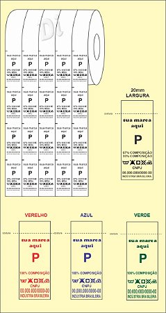 ETIQUETA de NYLON para COMPOSIÇÃO - Largura 20mm - BIRÔ