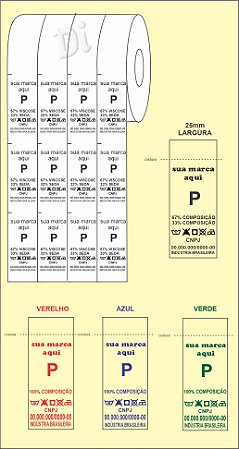 ETIQUETA de NYLON para COMPOSIÇÃO - Largura 25mm - BIRÔ