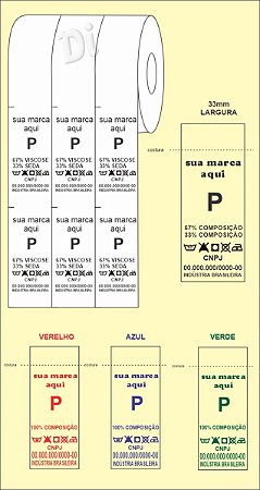 ETIQUETA de NYLON para COMPOSIÇÃO - Largura 33mm - BIRÔ