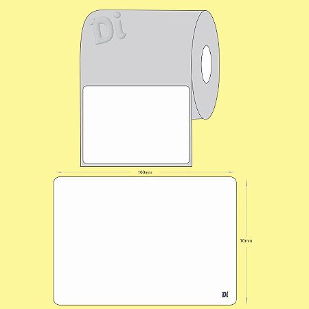 Etiqueta BOPP adesivo 100mm x 70mm x 1 - Branco