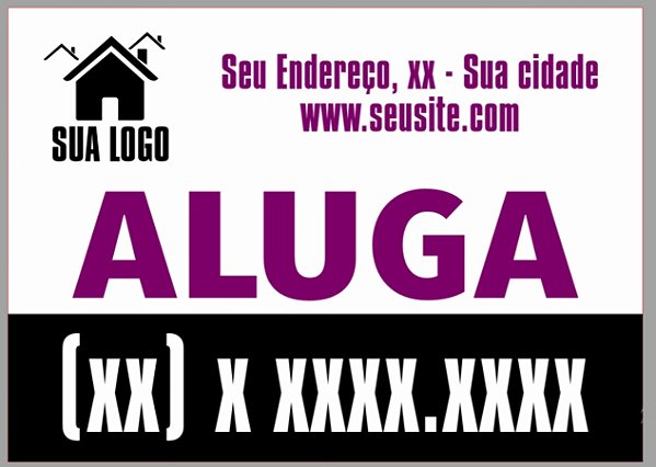 Placa Imobiliária em Polietileno _ 50x35cm _ 2x0