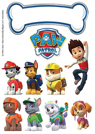 Tag Patrulha Canina papel Of Set 180 gr.