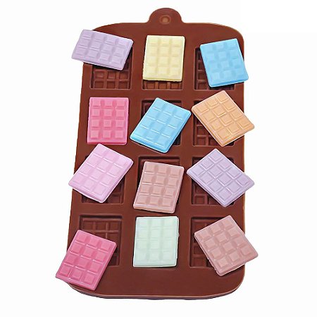 Forma Molde de Silicone para Mini Barra de Chocolate 3,5 x 2,7 cm